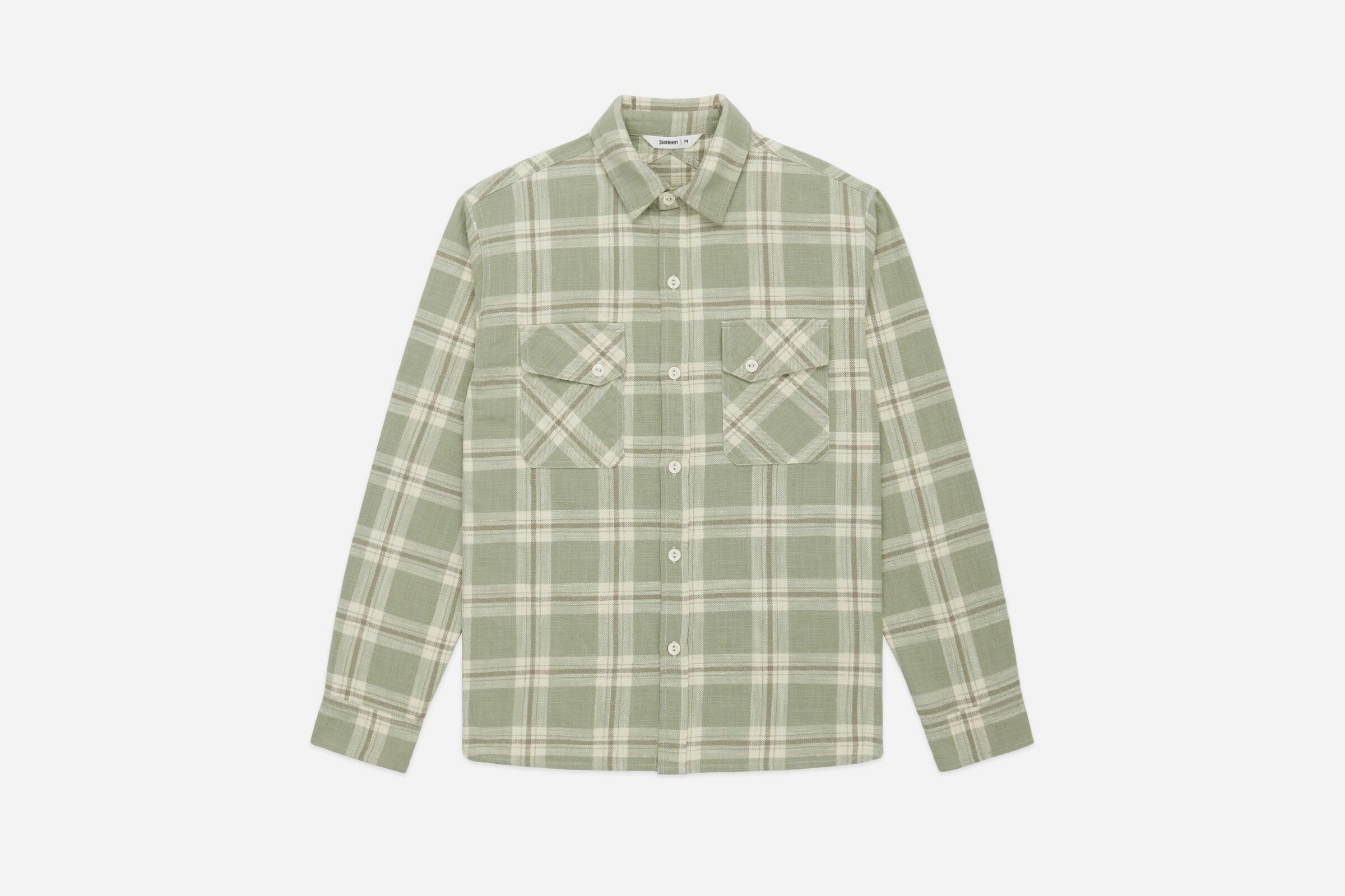 3sixteen Crosscut Flannel - Seafoam Slub