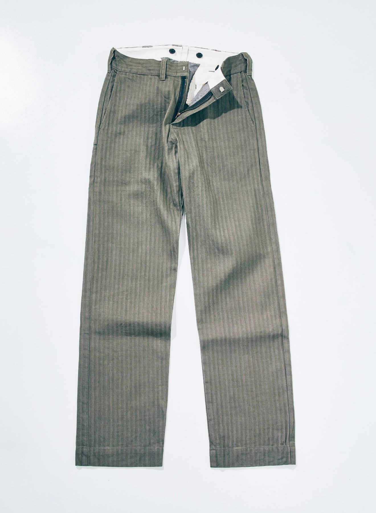 Samurai SWC300WP-HB 13oz "Gray Nep" HBT Wide Trousers - Olive