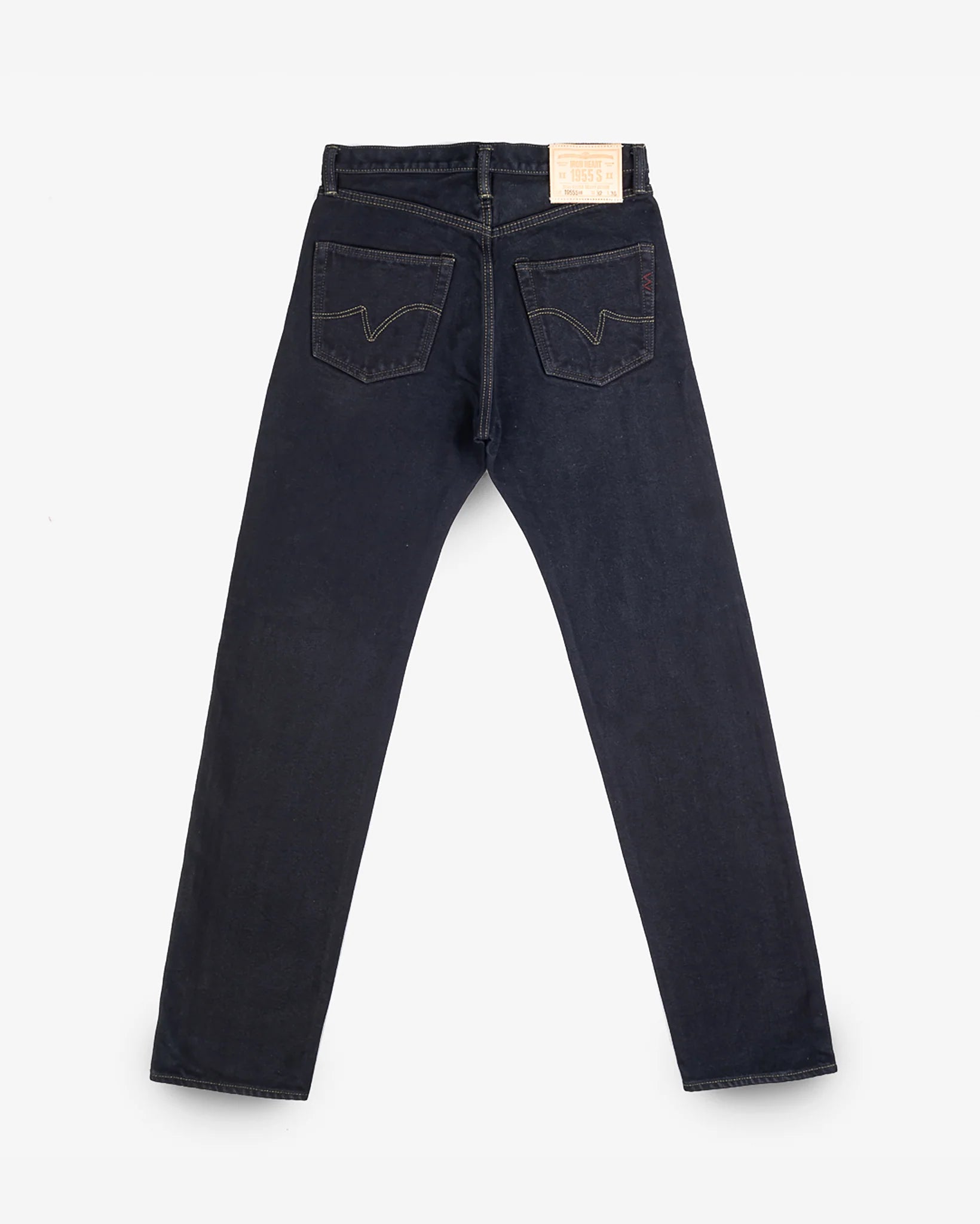Iron Heart IH-1955S-142OD 14oz Selvedge Denim "1955" Vintage Tapered Cut Jeans - Indigo Overdyed Black