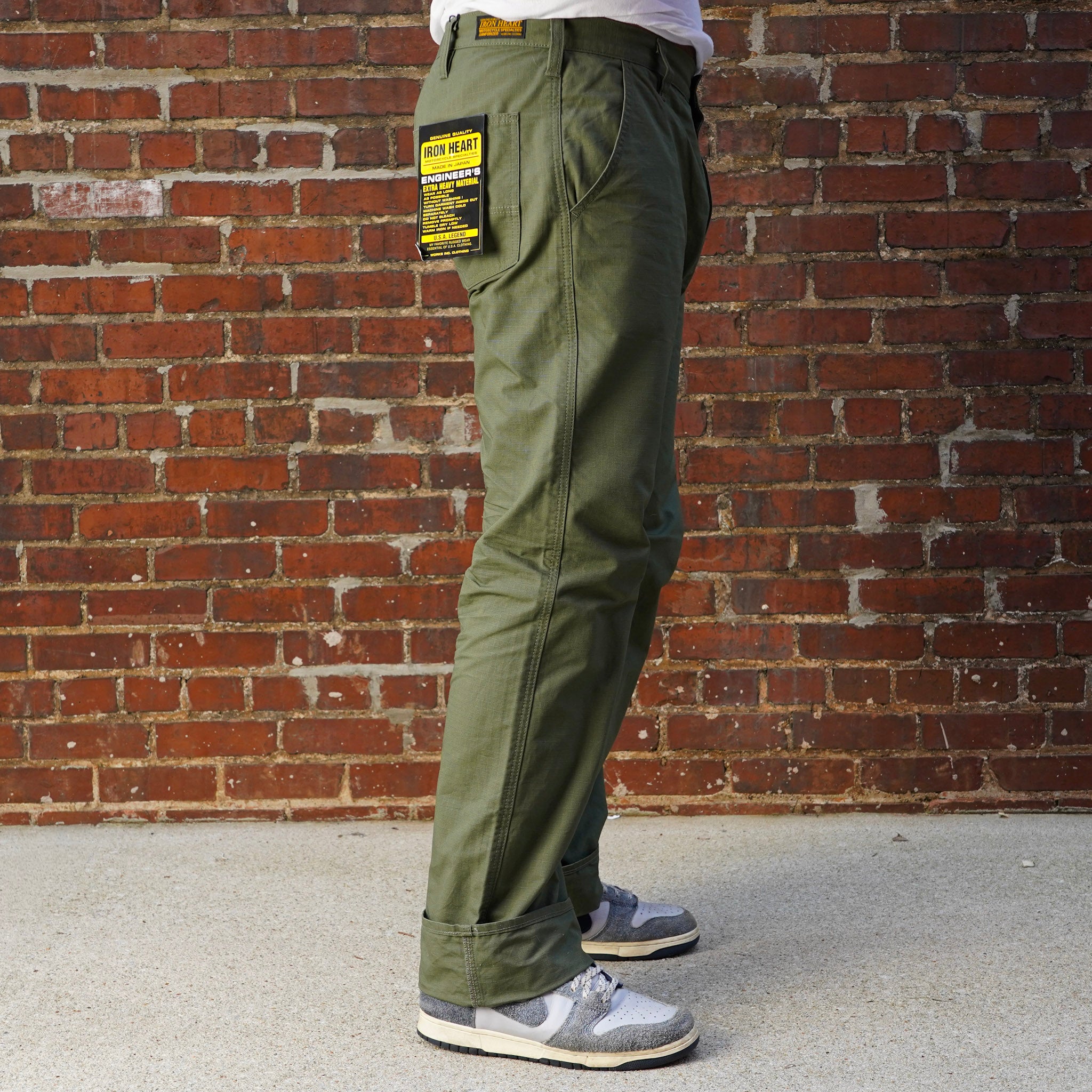 Iron Heart IH-746-GRN 8oz Ripstop Wide Pants - Army Green