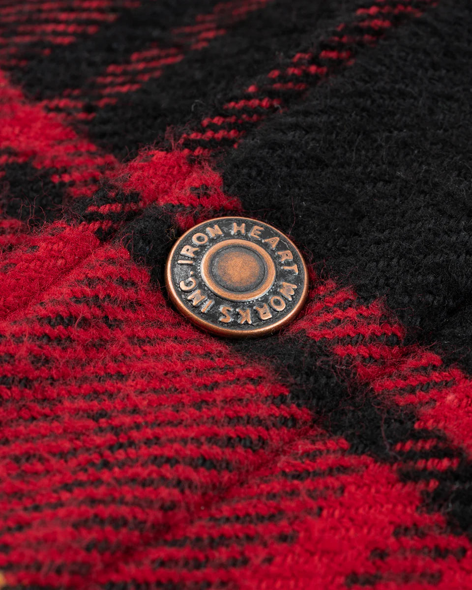 Iron Heart IHSH-433-RED Heavy Flannel Rider’s Overshirt - Red