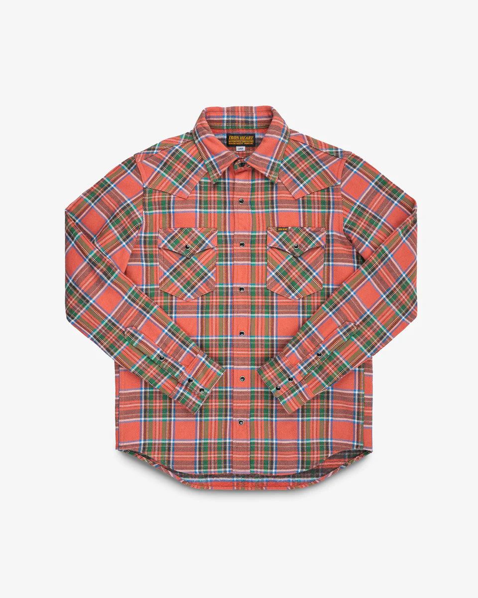 Iron Heart IHSH-436-RED Ultra Heavy Flannel American Check Western