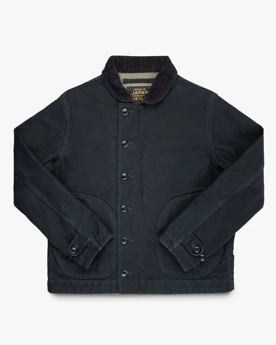 Iron Heart IHM-48-BLK 12oz Whipcord Lightweight N1 Deck Jacket