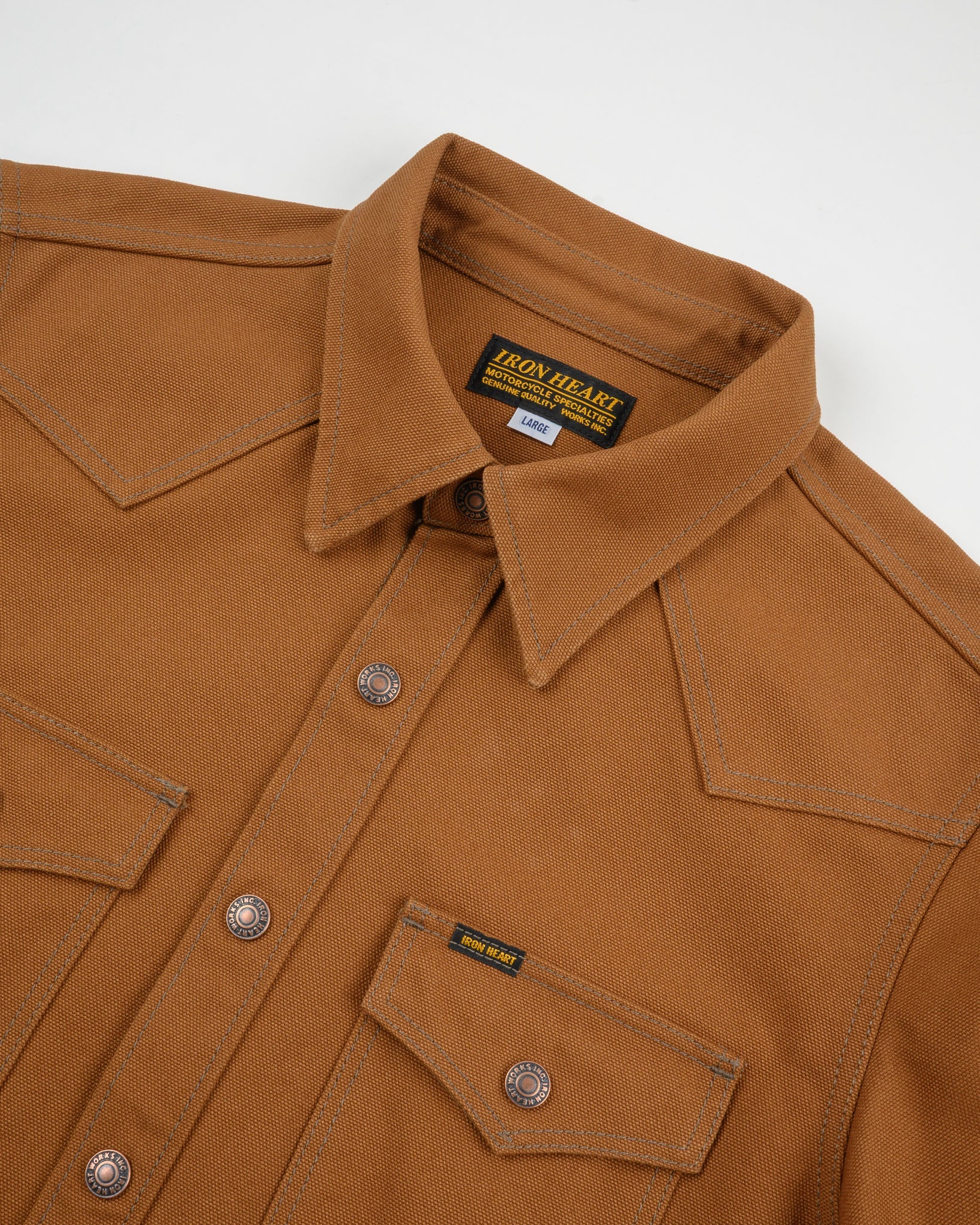 Iron Heart IHSH-422-BRN 17oz Cotton Duck CPO Shirt - Brown
