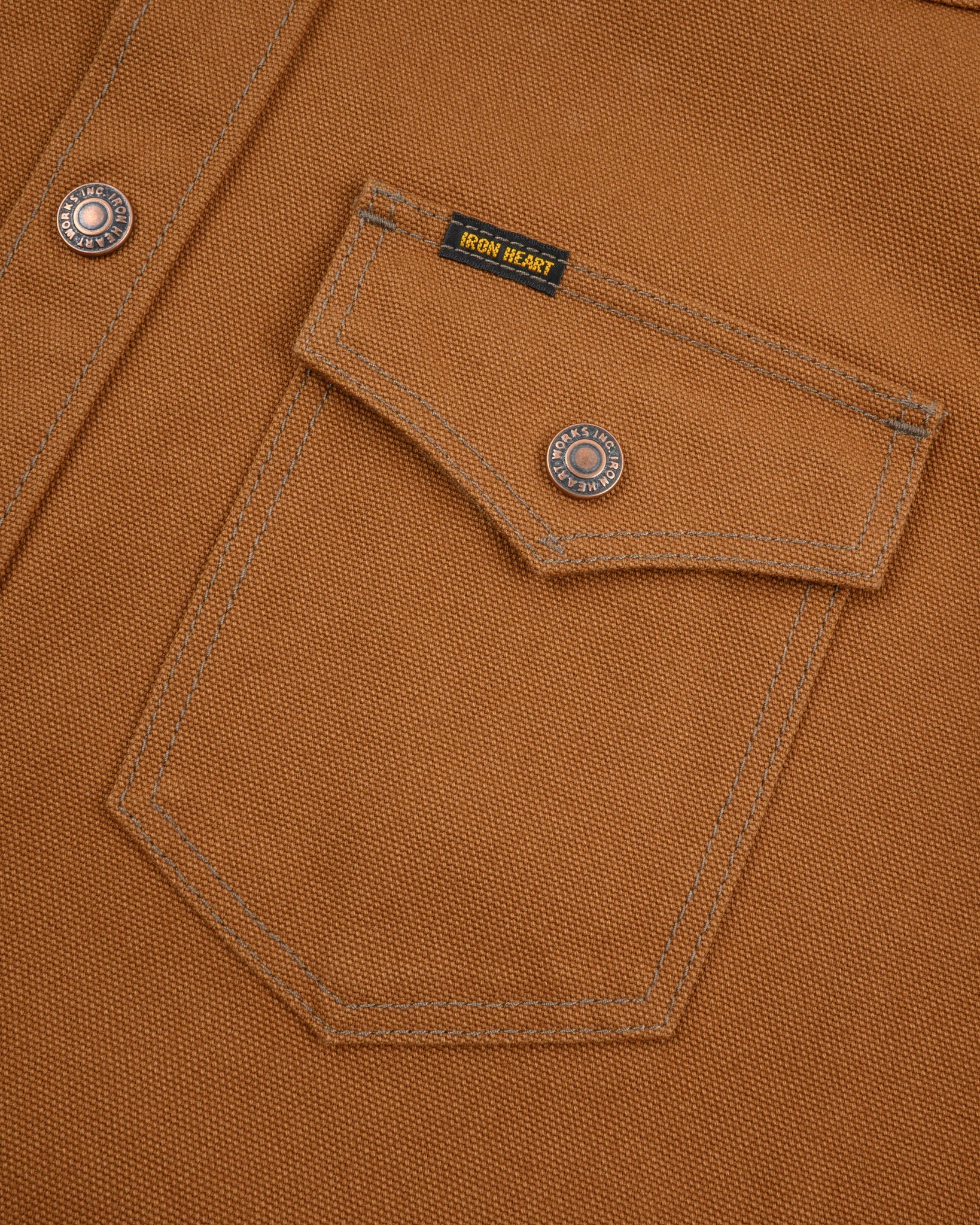 Iron Heart IHSH-422-BRN 17oz Cotton Duck CPO Shirt - Brown