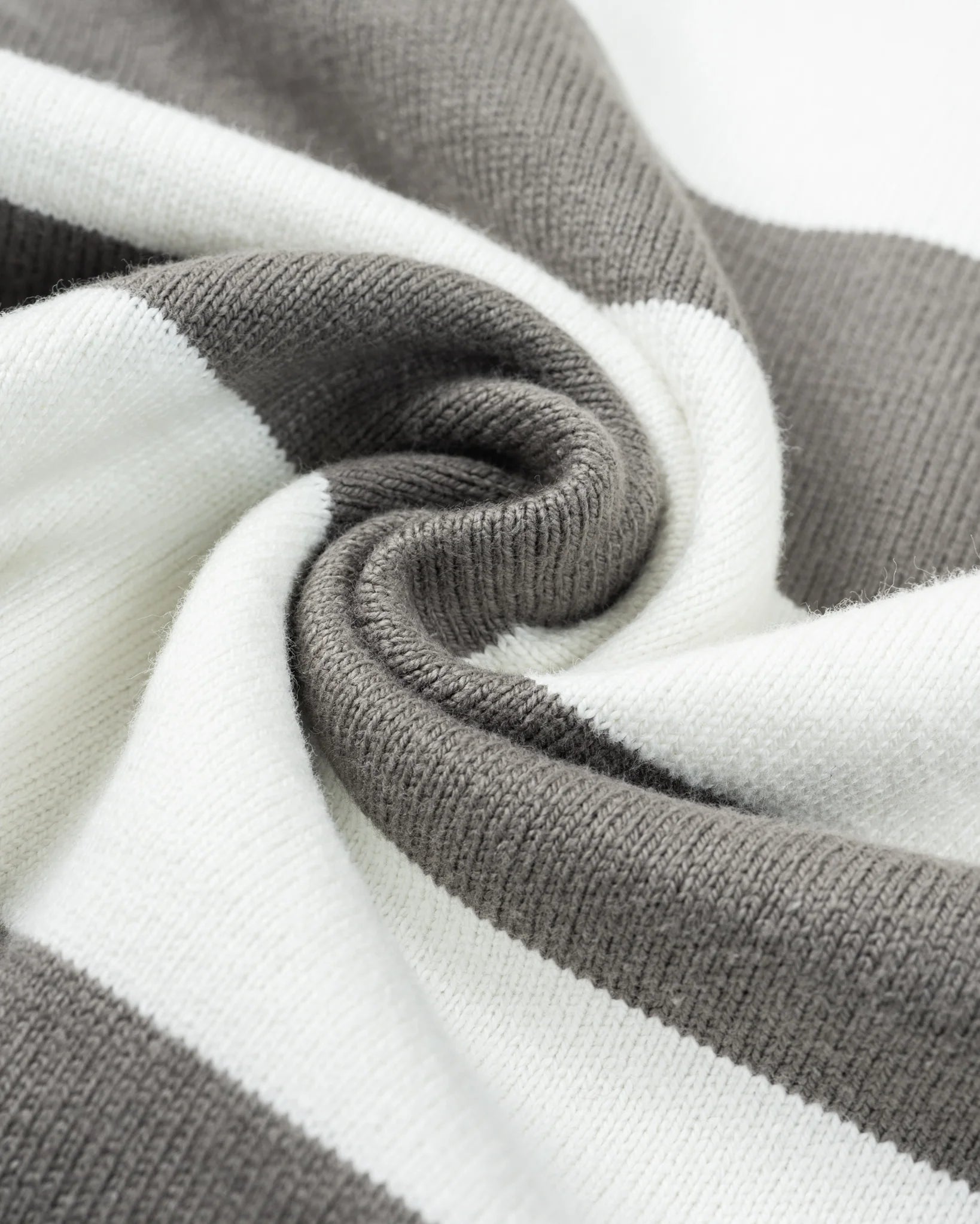 Iron Heart IHTB-01-GRY-WHT 11oz Cotton Knit Long-Sleeved Sweater - Grey/White