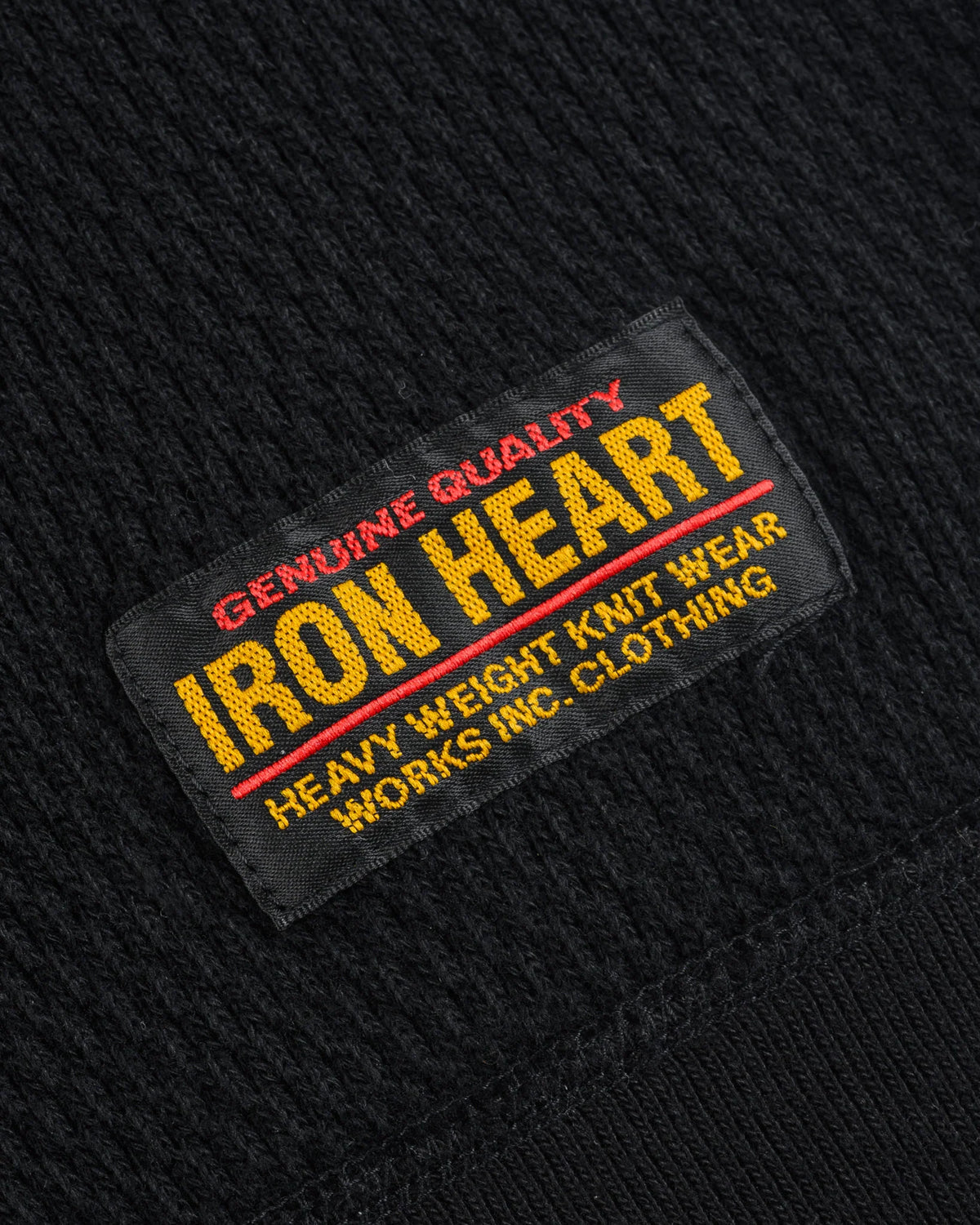 Iron Heart IHSW-86-BLK Heavyweight Thermal Crew Neck Sweater - Black