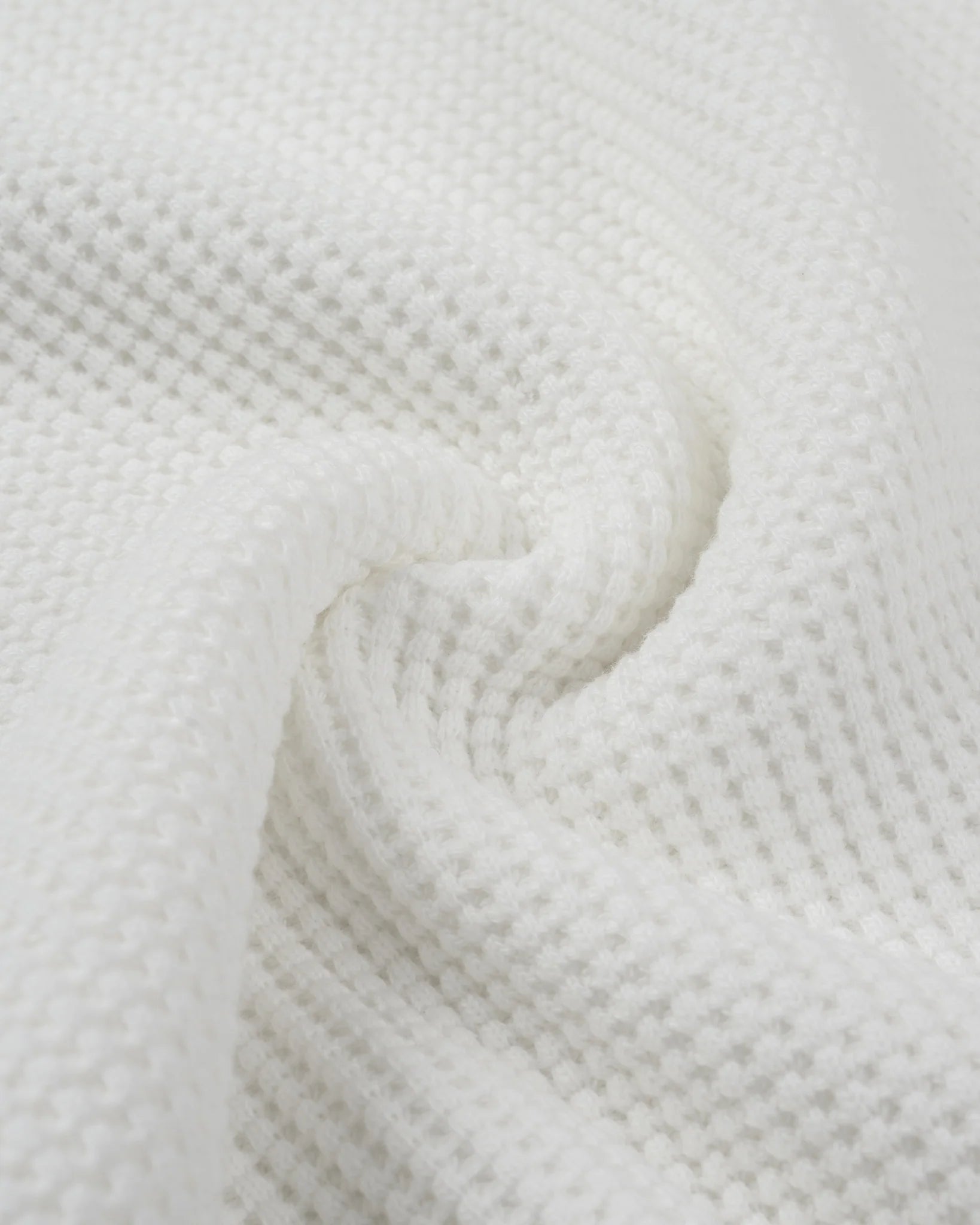 Iron Heart IHTL-1213-WHT Waffle Knit Long Sleeved Thermal Henley - White