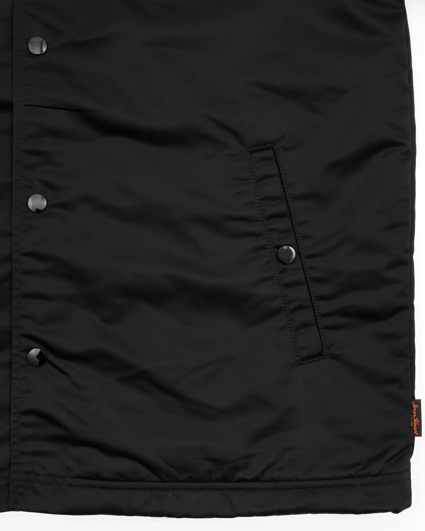Iron Heart IHJ-160-BLK-NP 4.8oz Nylon Coach Jacket - Black - No Patch