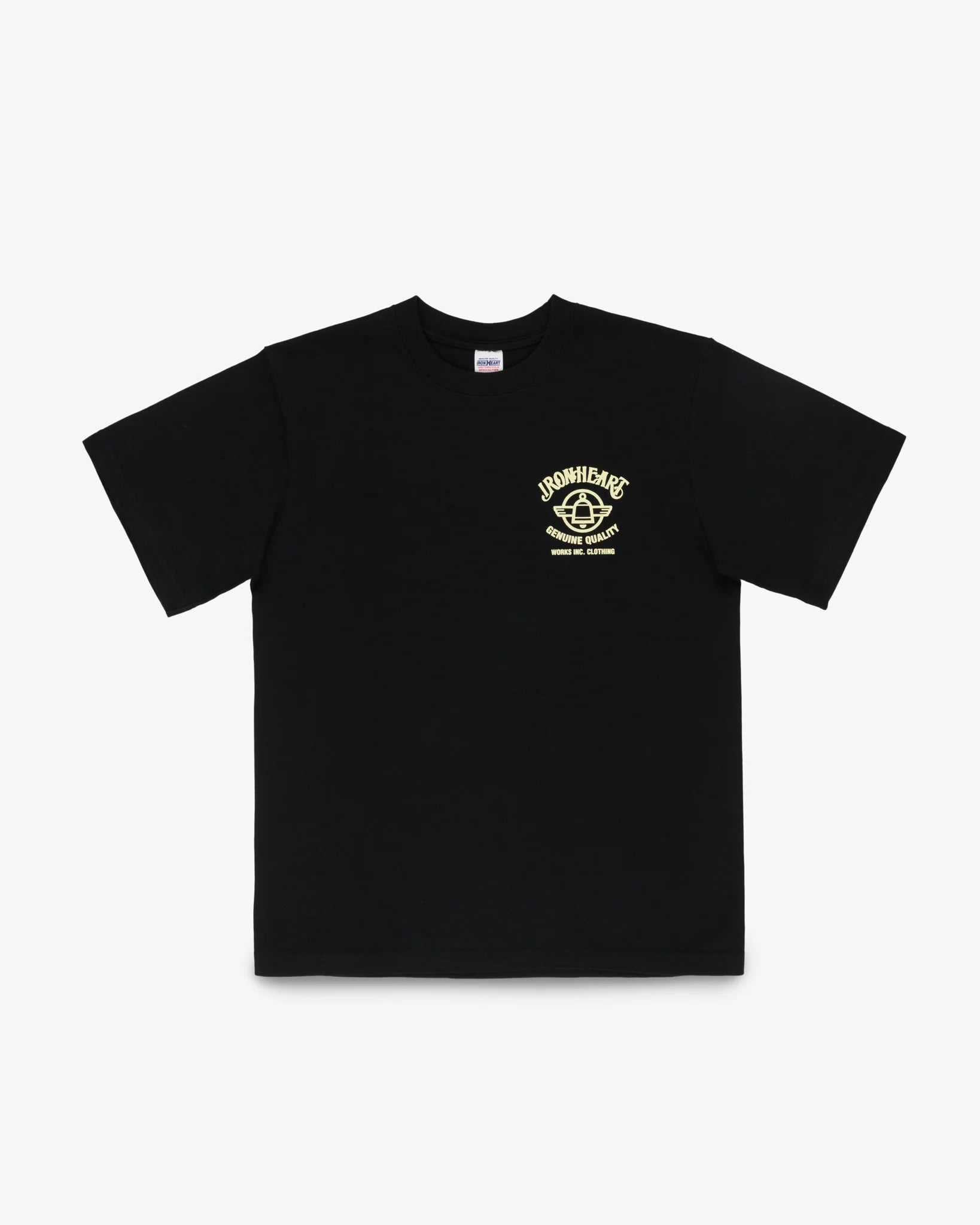 Iron Heart IHT-2603-BLK 7.5oz Printed Loopwheel Crew Neck T-Shirt - Black