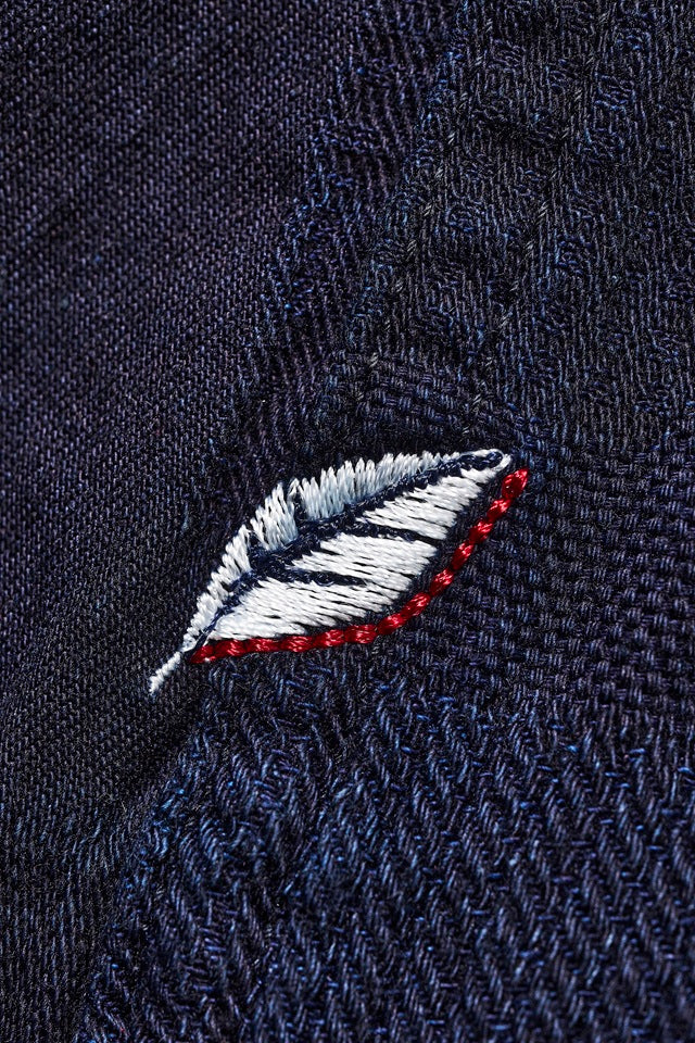 Pure Blue Japan 2239-ID Woven Jacquared Boro Patchwork Shirt - Double Indigo
