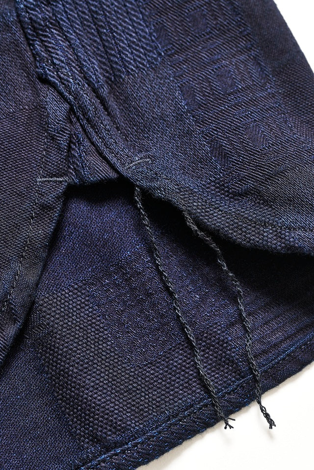 Pure Blue Japan 2239-ID Woven Jacquared Boro Patchwork Shirt - Double Indigo
