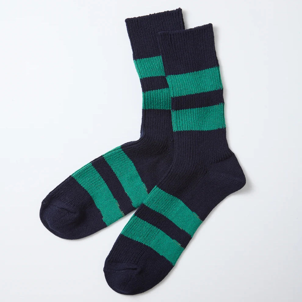 ROTOTO Recycled Cotton Striped Crew Socks