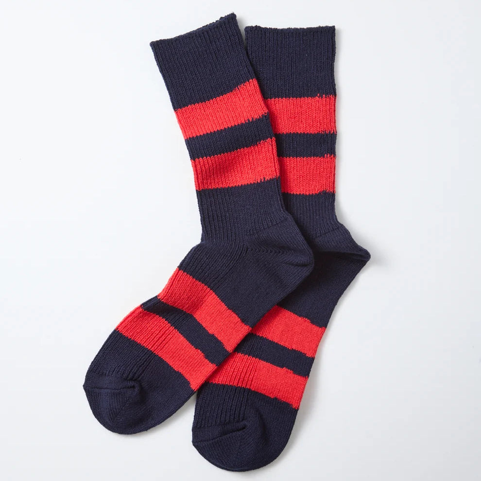 ROTOTO Recycled Cotton Striped Crew Socks