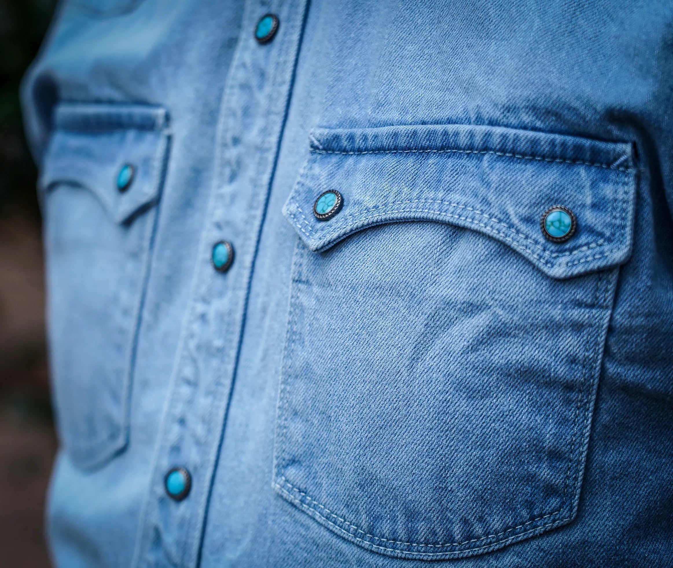 Freenote Cloth Modern Western Shirt - 11oz Bleached Denim