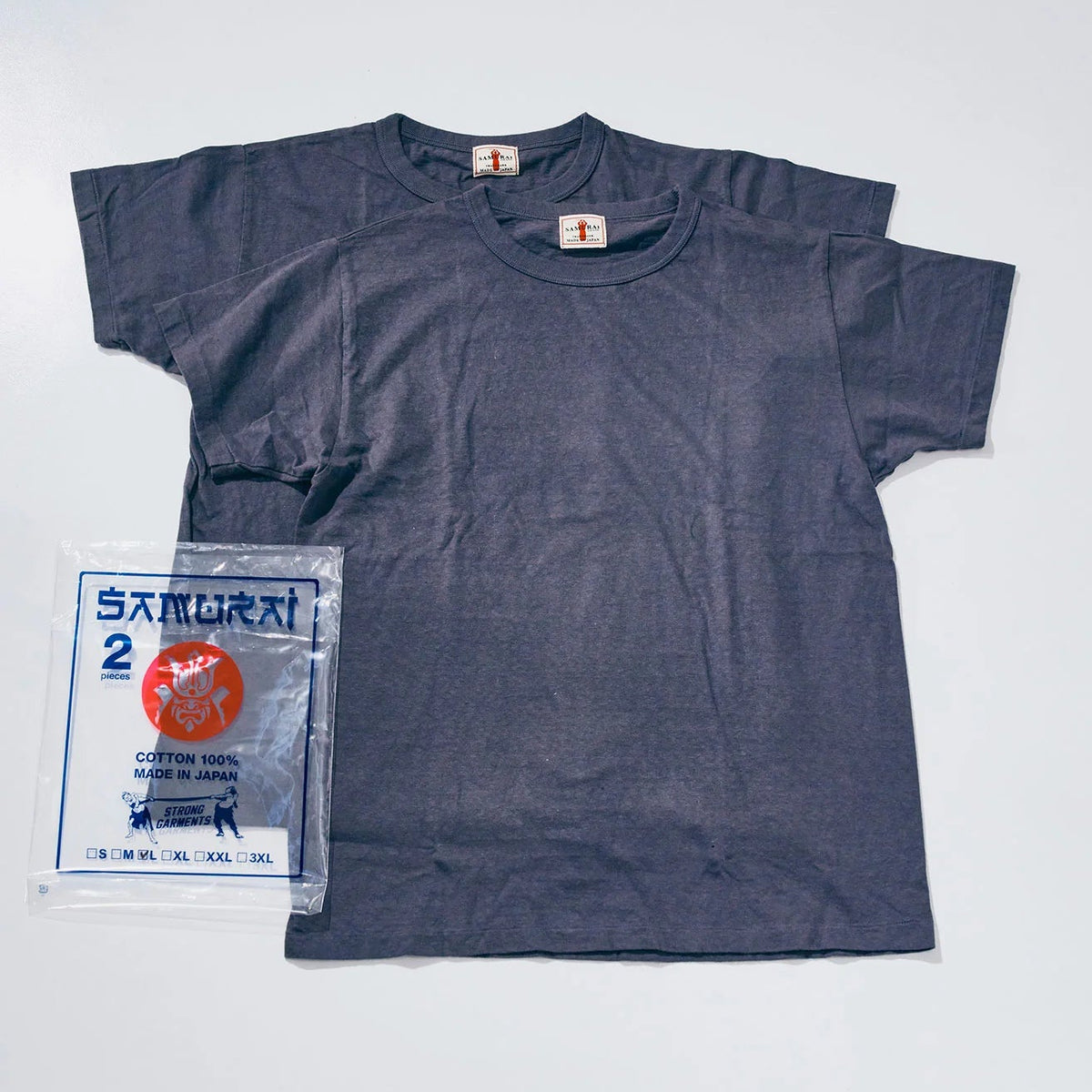 Samurai SJ2PST-CREW Medium Weight 2pk Tees - Charcoal