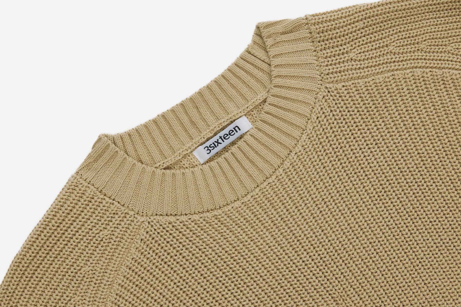 3sixteen Pima Cotton Crewneck Sweater - Sand