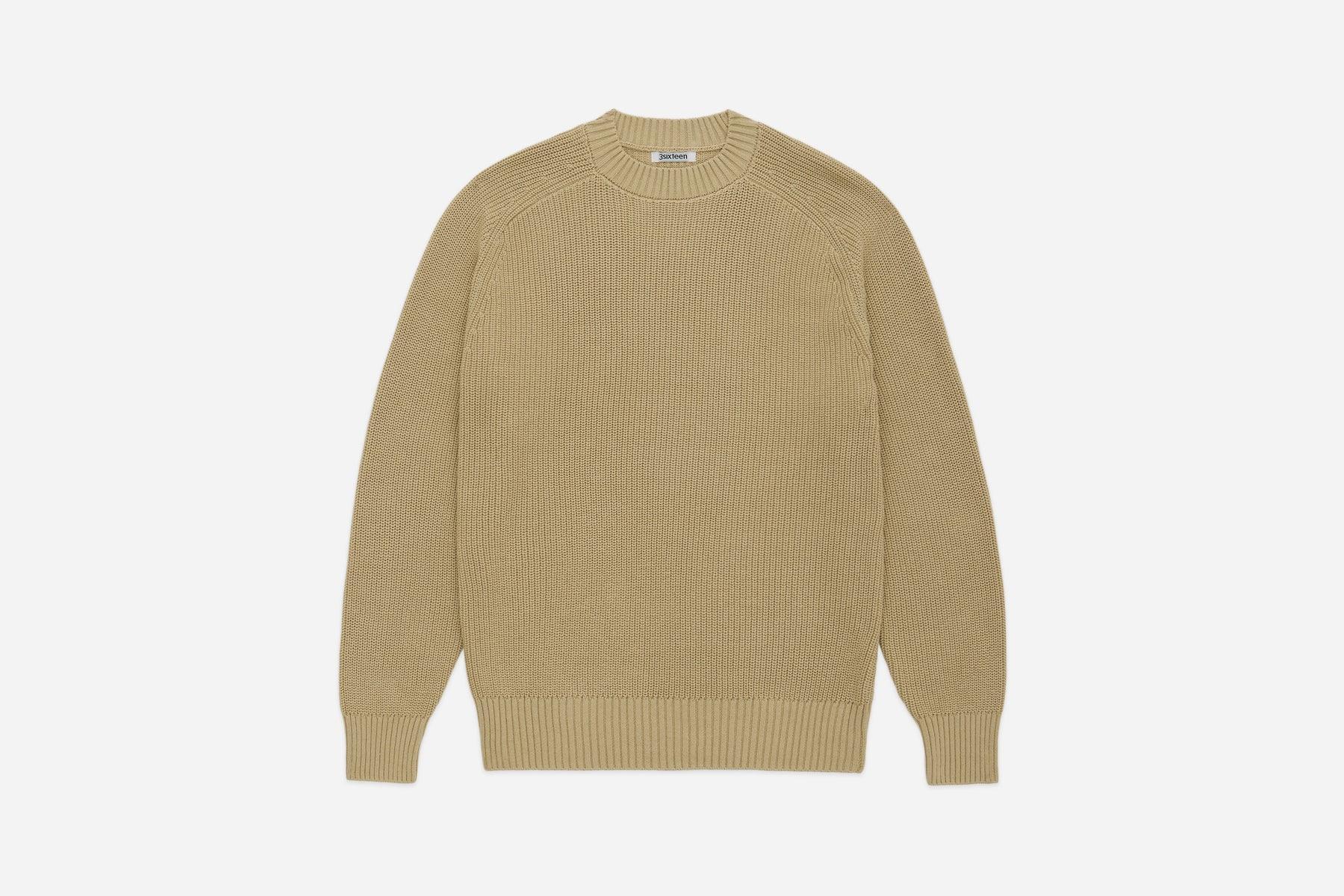 3sixteen Pima Cotton Crewneck Sweater - Sand