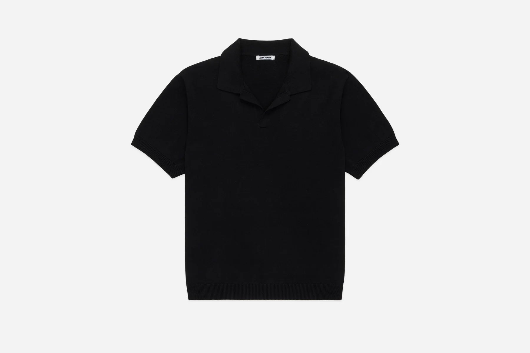 3sixteen Knit Pima Cotton Polo - Black