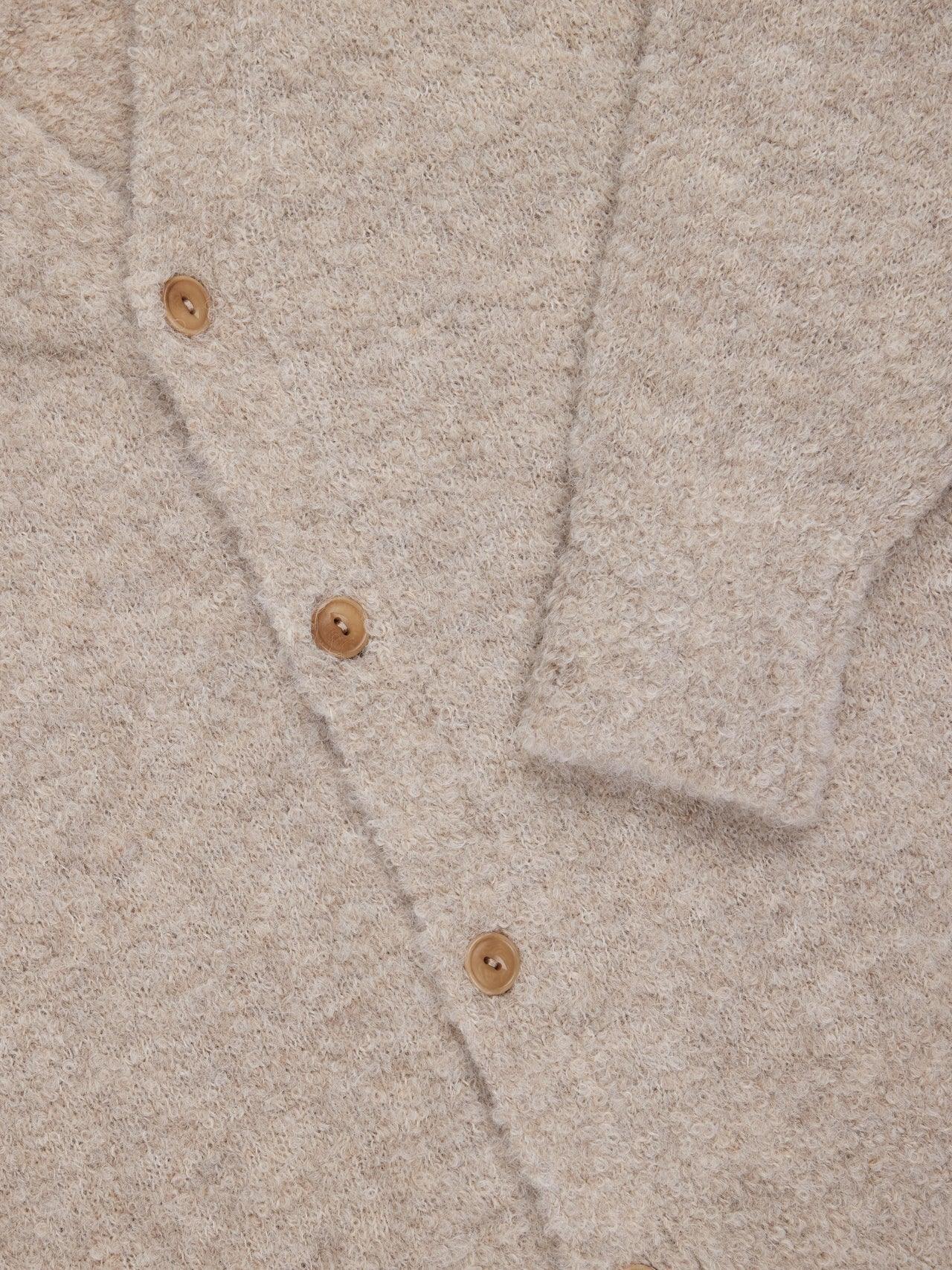 3sixteen V-Neck Cardigan - Khaki Boucle Alpaca