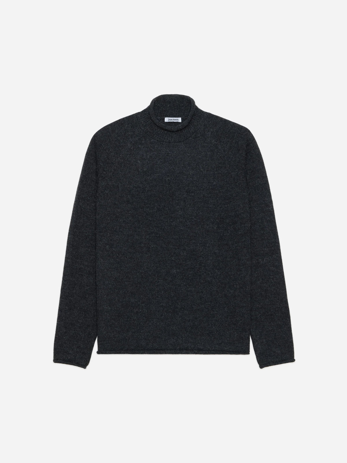 3sixteen Roll Neck Sweater - Charcoal Baby Alpaca