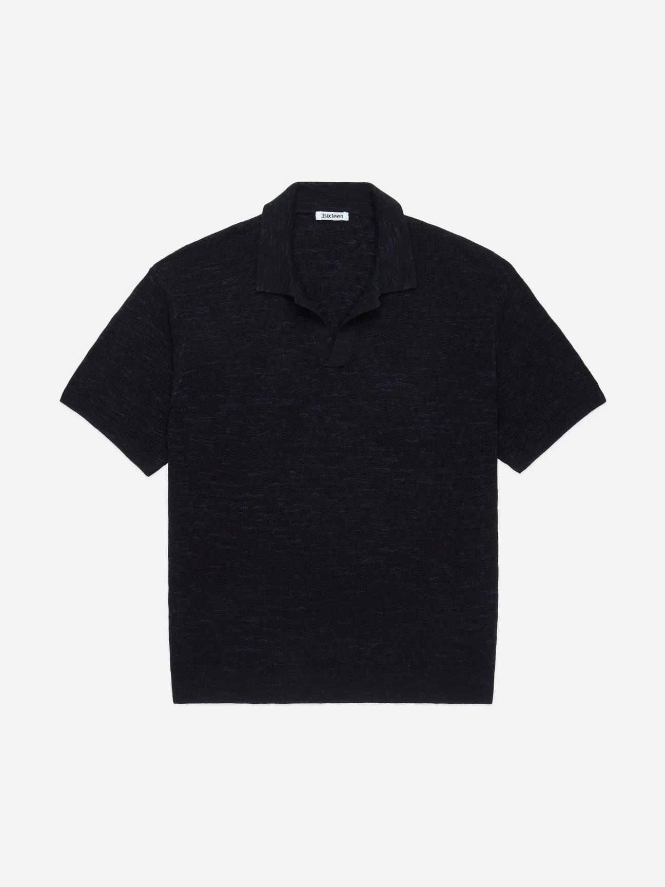 3sixteen Knit Polo - Vintage Black Boxweave