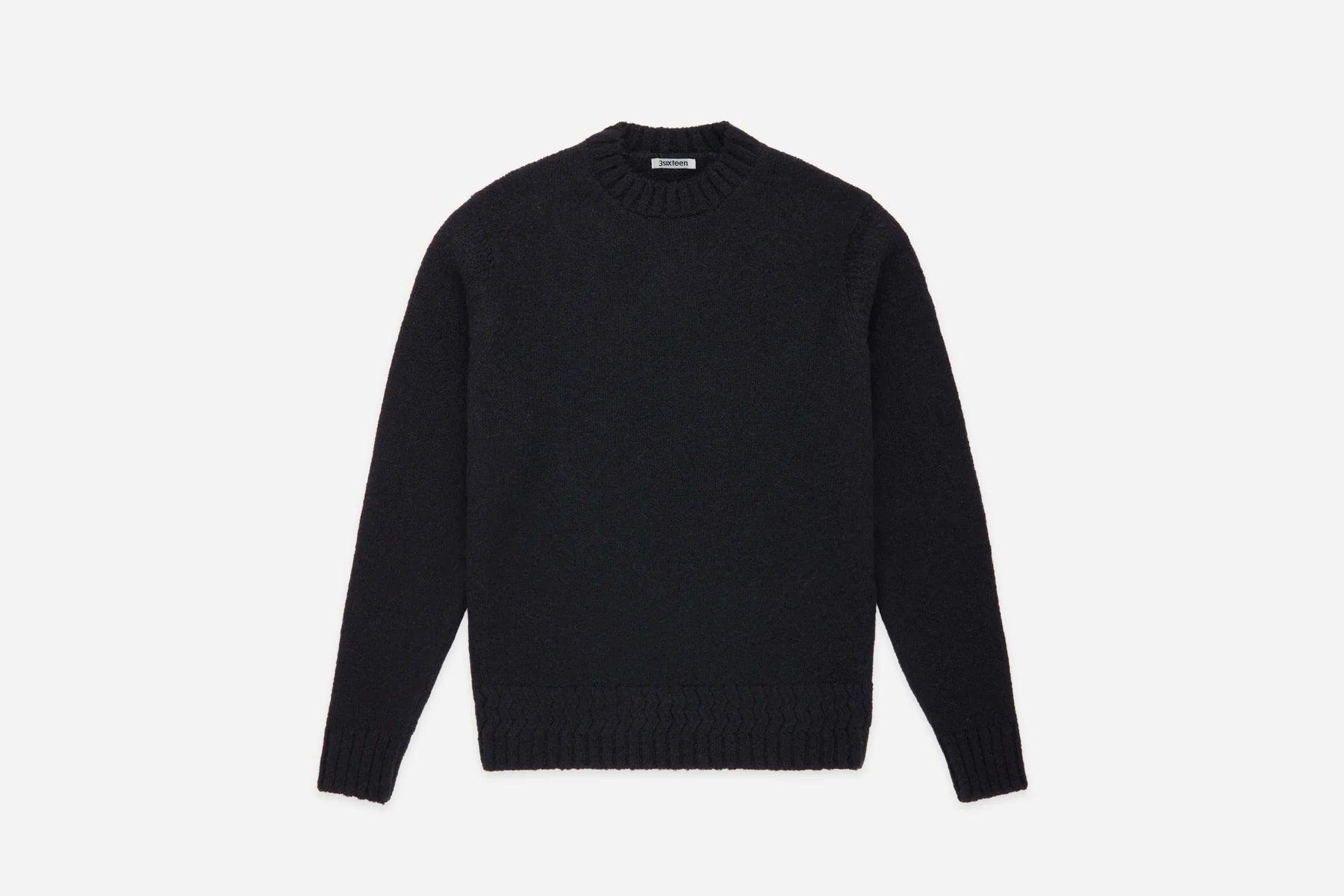 3sixteen Alpaca Crewneck Sweater - Black