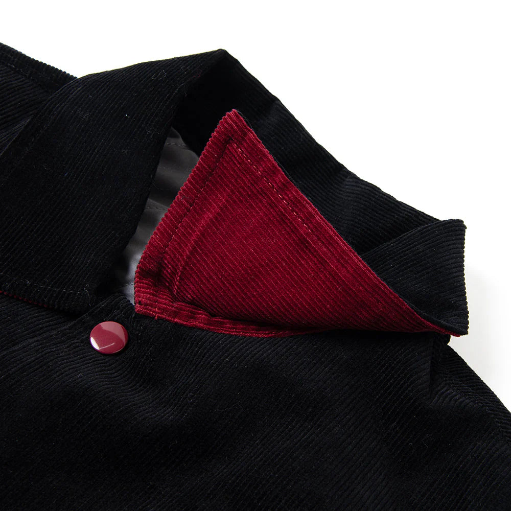Studio D'Artisan 4626 Corduroy Stadium Jacket - Black