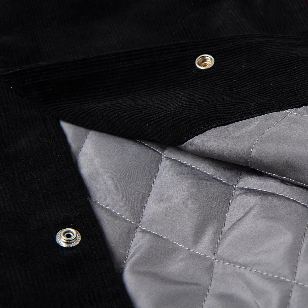 Studio D'Artisan 4626 Corduroy Stadium Jacket - Black