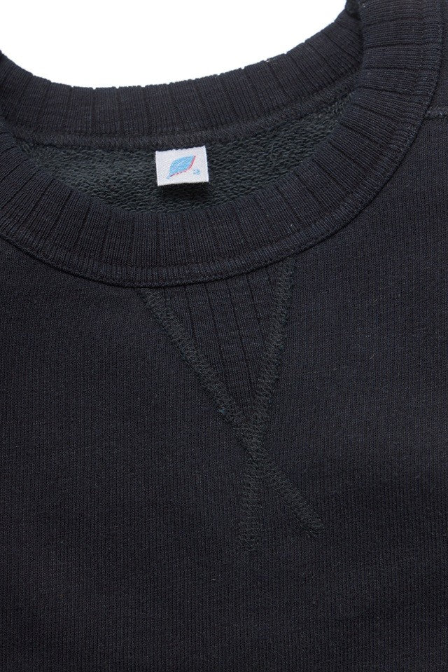 Pure Blue Japan 5409-IDBK Indigo Dyed Sweatshirt - Overdyed Black