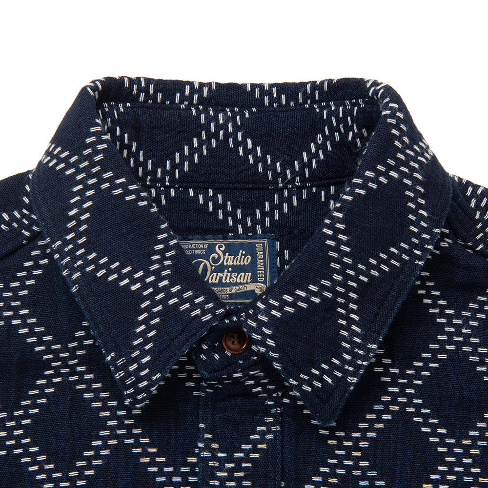 Studio D'Artisan 5728 Sashiko Work Shirt - Indigo – Guilty Party