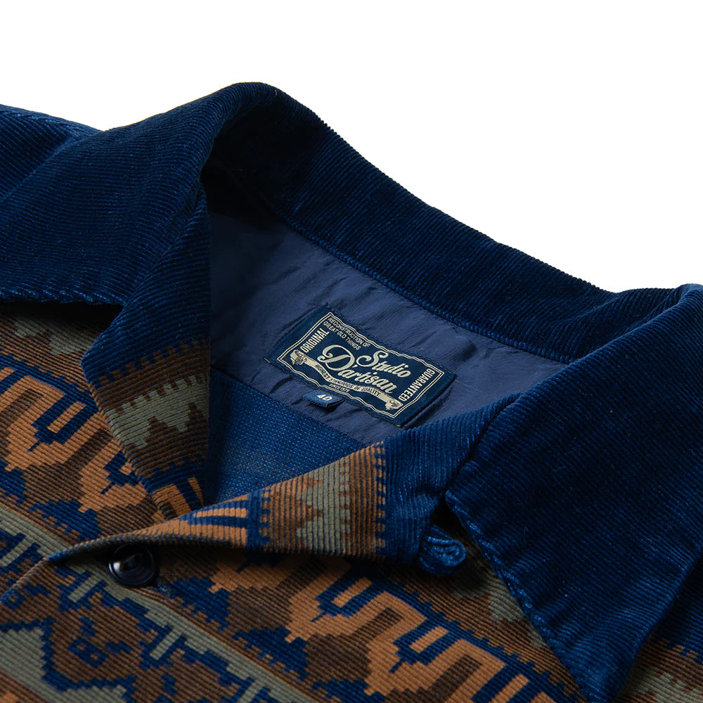 Studio D'Artisan 5731 Native Corduroy Shirt - Indigo