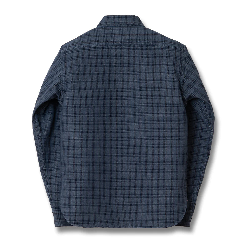 Studio D'Artisan 5734 13oz Jacquard Check Shirt - Navy