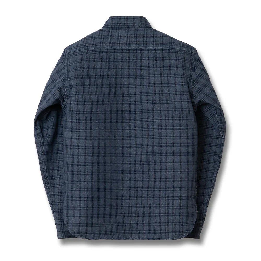 Studio D'Artisan 5734 13oz Jacquard Check Shirt - Navy