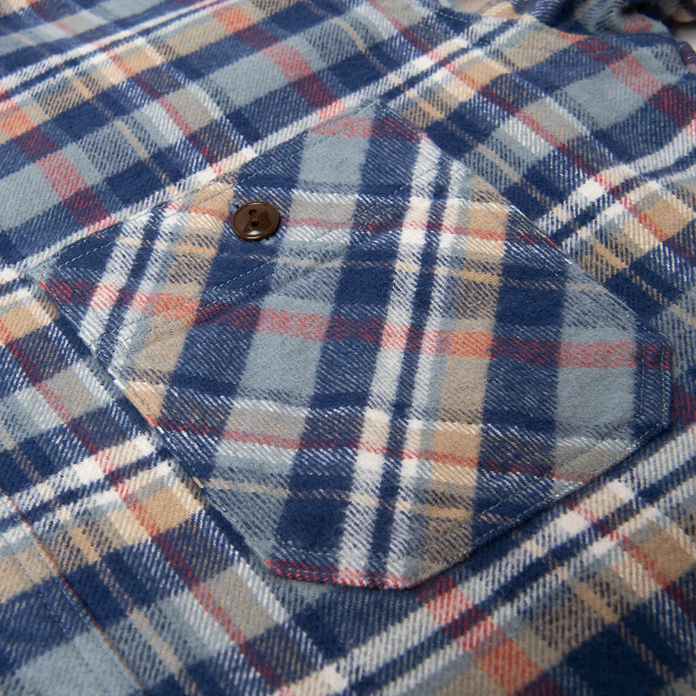 Studio D'Artisan 5735 Heavyweight Flannel Work Shirt - Blue