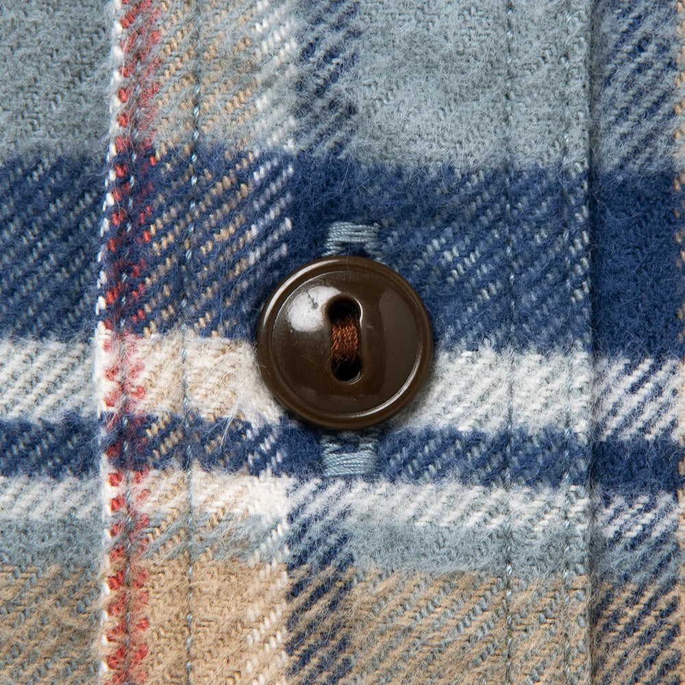 Studio D'Artisan 5735 Heavyweight Flannel Work Shirt - Blue