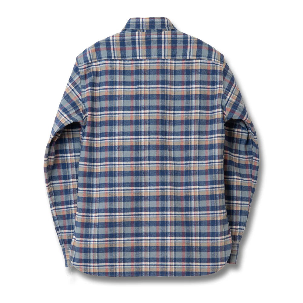 Studio D'Artisan 5735 Heavyweight Flannel Work Shirt - Blue