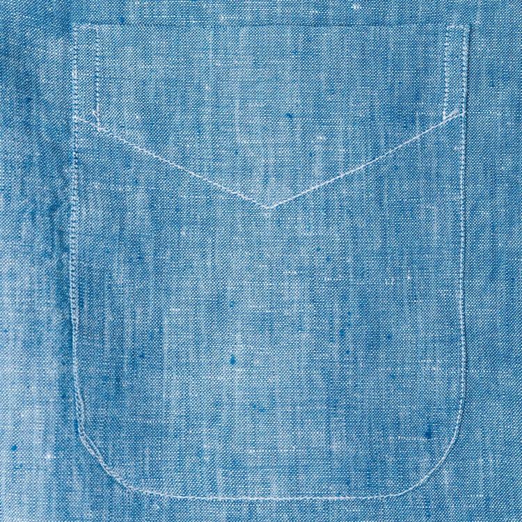 Gitman Vintage Chambray Linen Short Sleeve Shirt - Blue