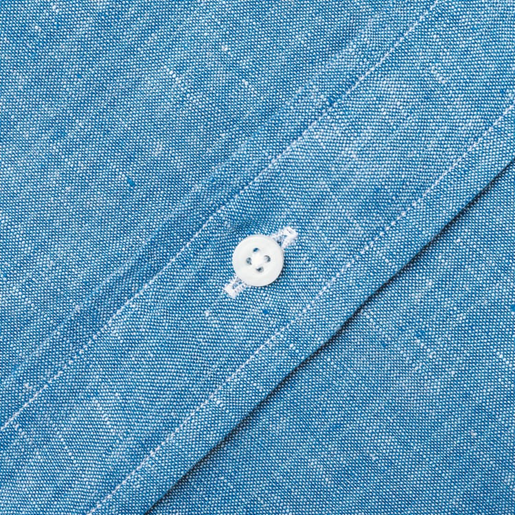 Gitman Vintage Chambray Linen Short Sleeve Shirt - Blue