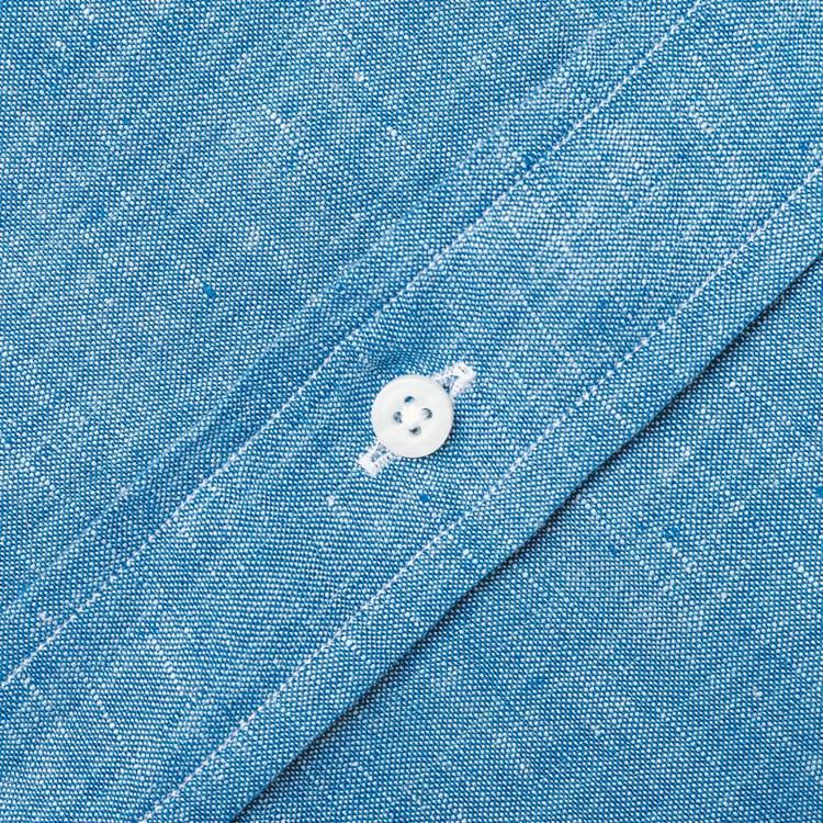 Gitman Vintage Chambray Linen Short Sleeve Shirt - Blue