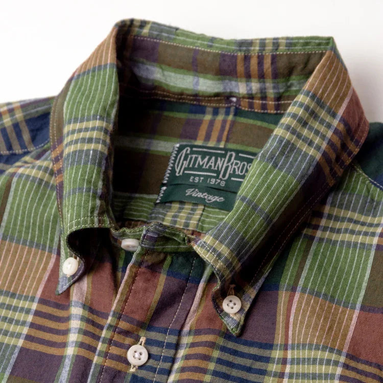 Gitman Vintage Brown Archive Indian Madras XXL