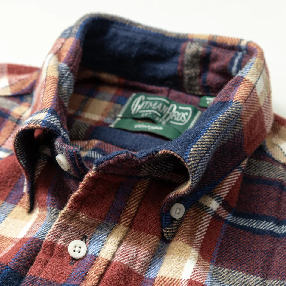 Gitman Vintage Brushed Winter Madras - Red/Navy
