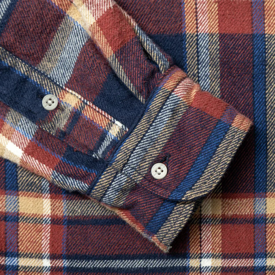 Gitman Vintage Brushed Winter Madras - Red/Navy