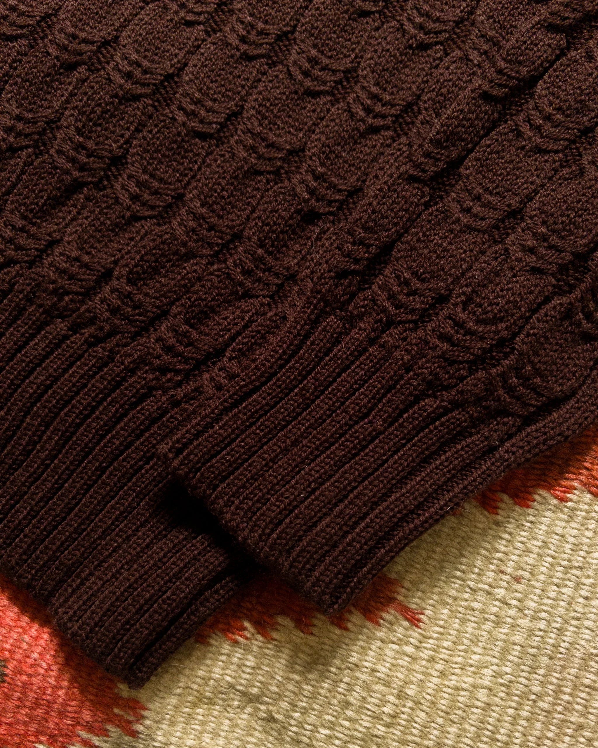 Wythe Highland Cableknit Sweater - Brown
