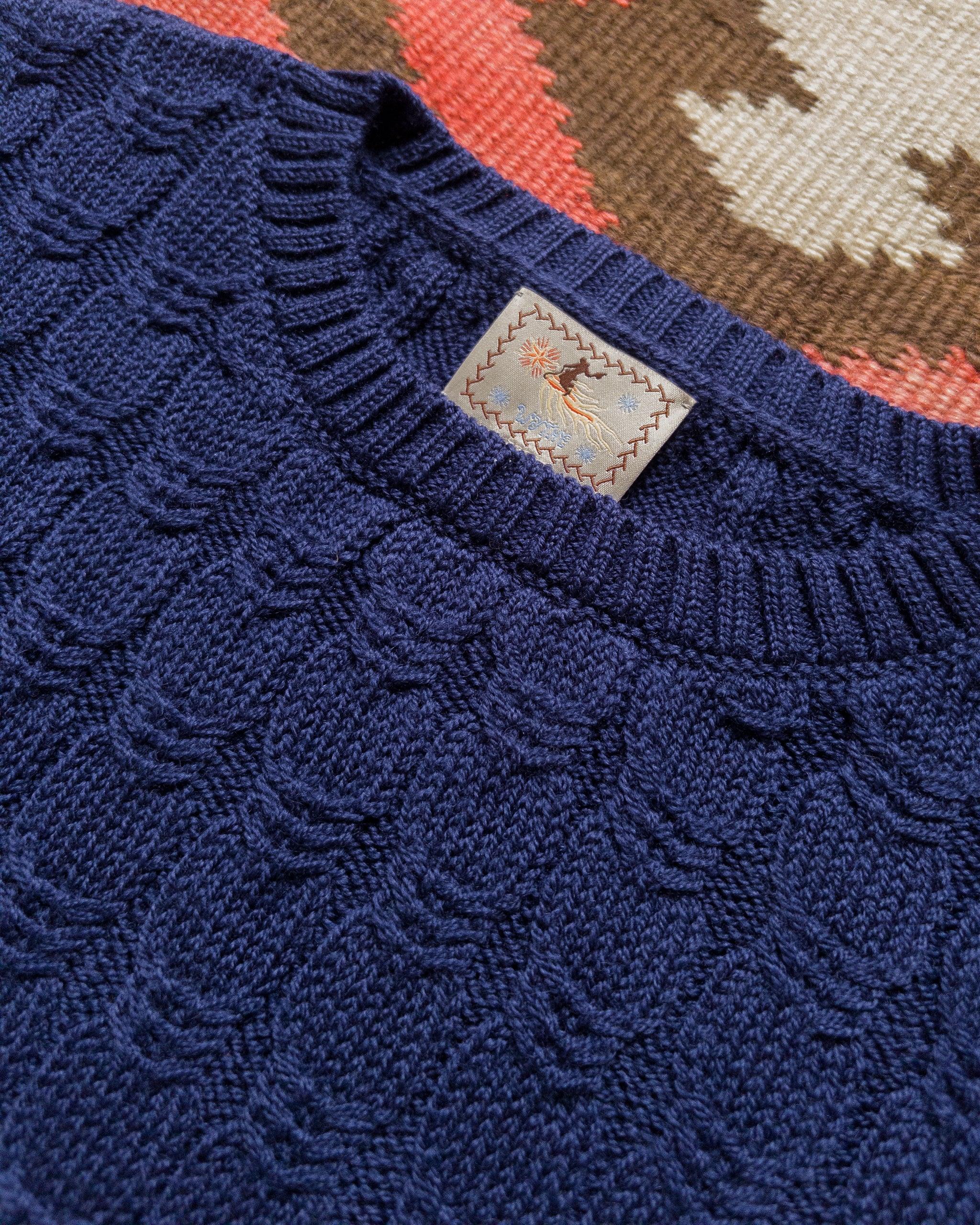 Wythe Highland Cableknit Sweater - Navy
