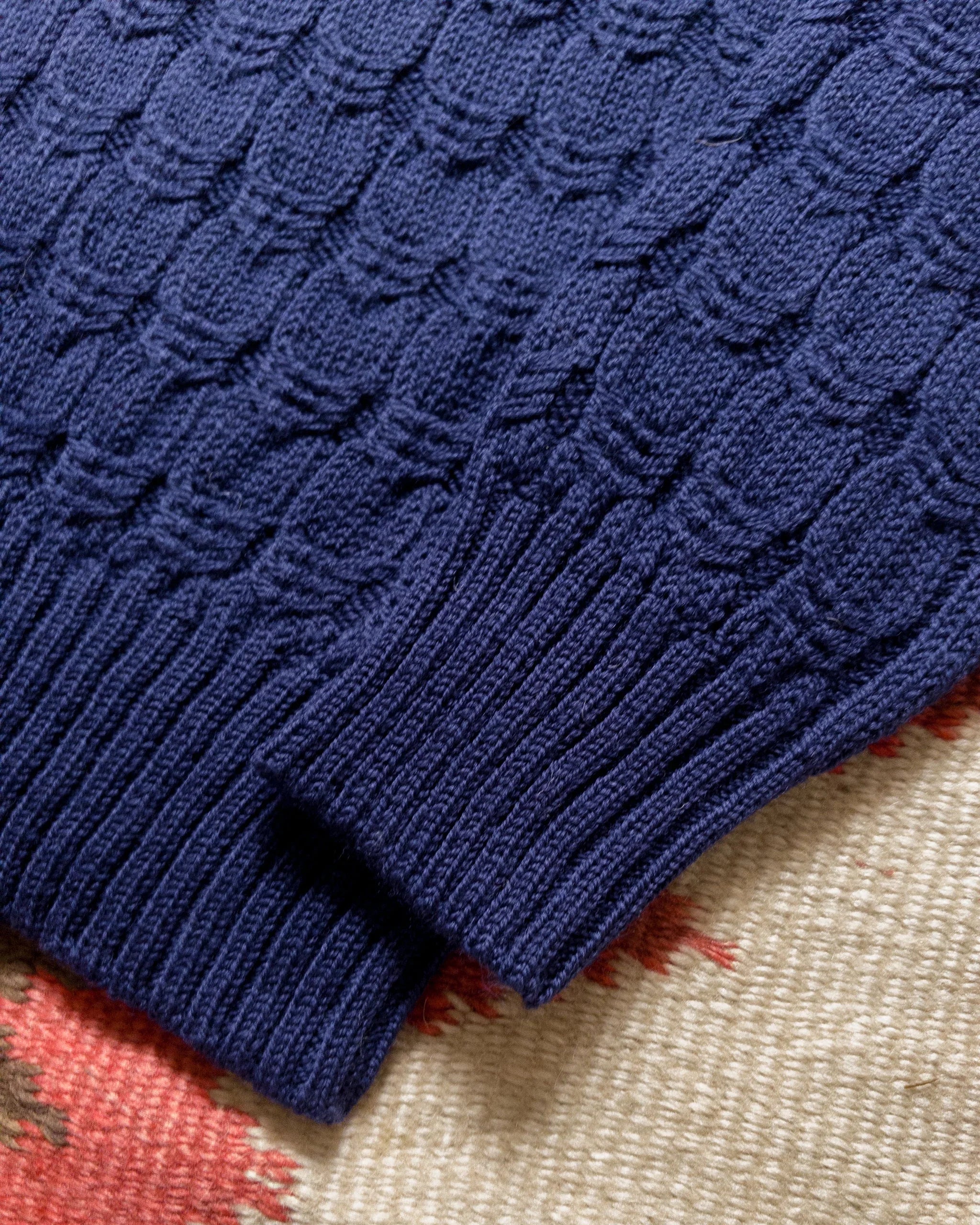 Wythe Highland Cableknit Sweater - Navy