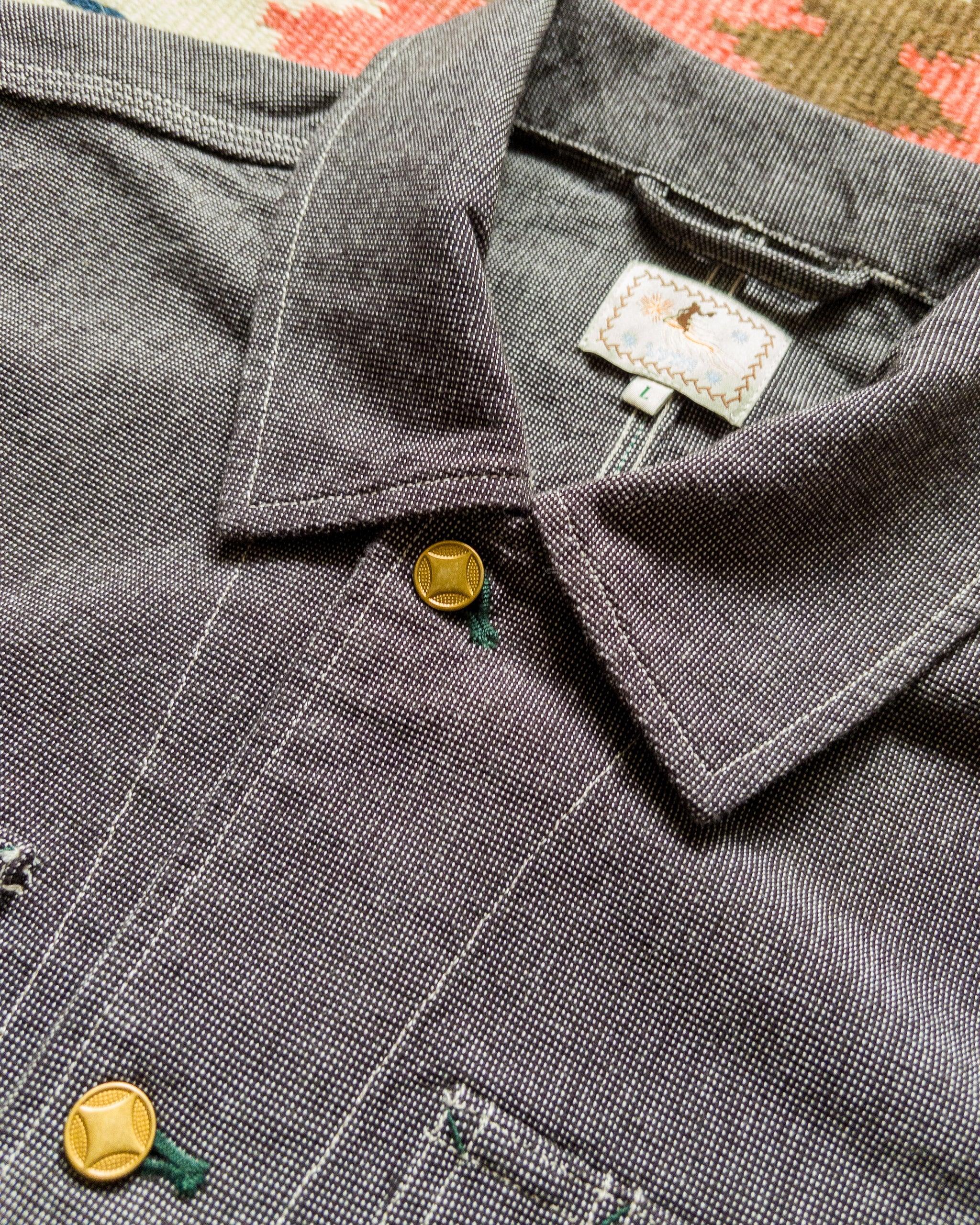 Wythe Heavyweight Pinpoint Canvas Barn Jacket - Night Sky