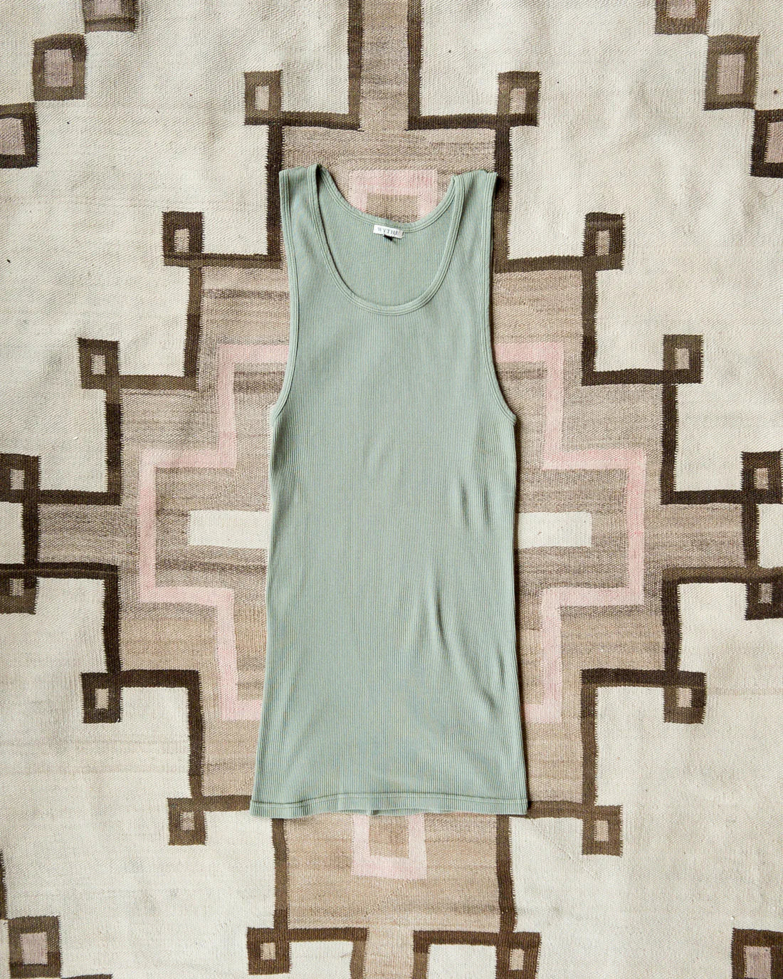 Wythe Tubular Cotton Ribbed Tank Top - Faded Olive