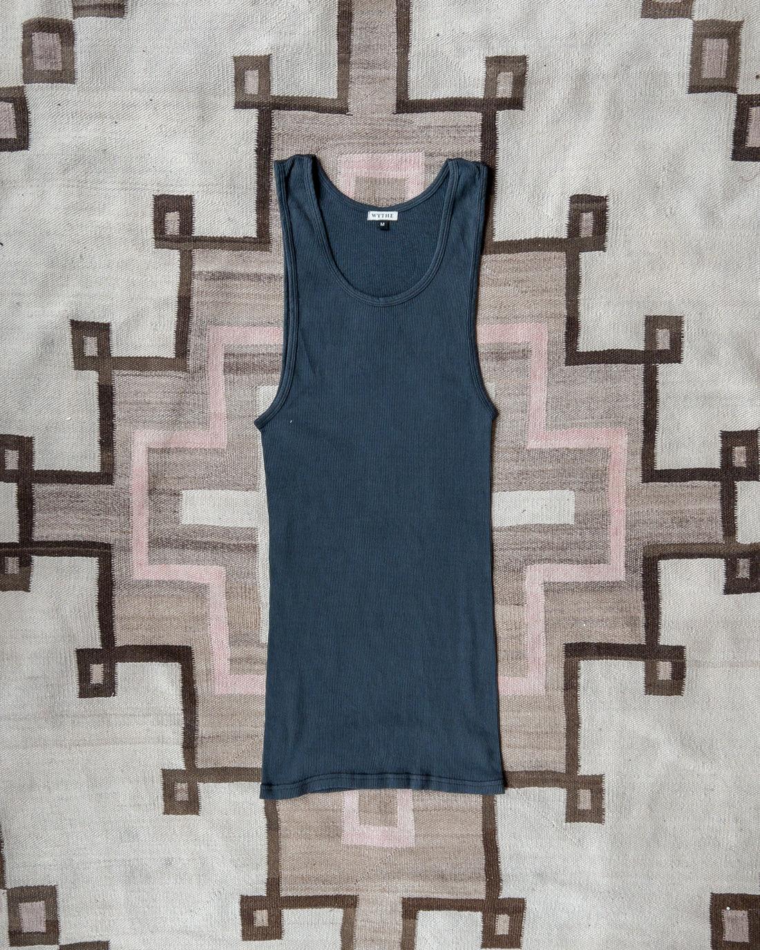 Wythe Tubular Cotton Ribbed Tank Top - Faded Black