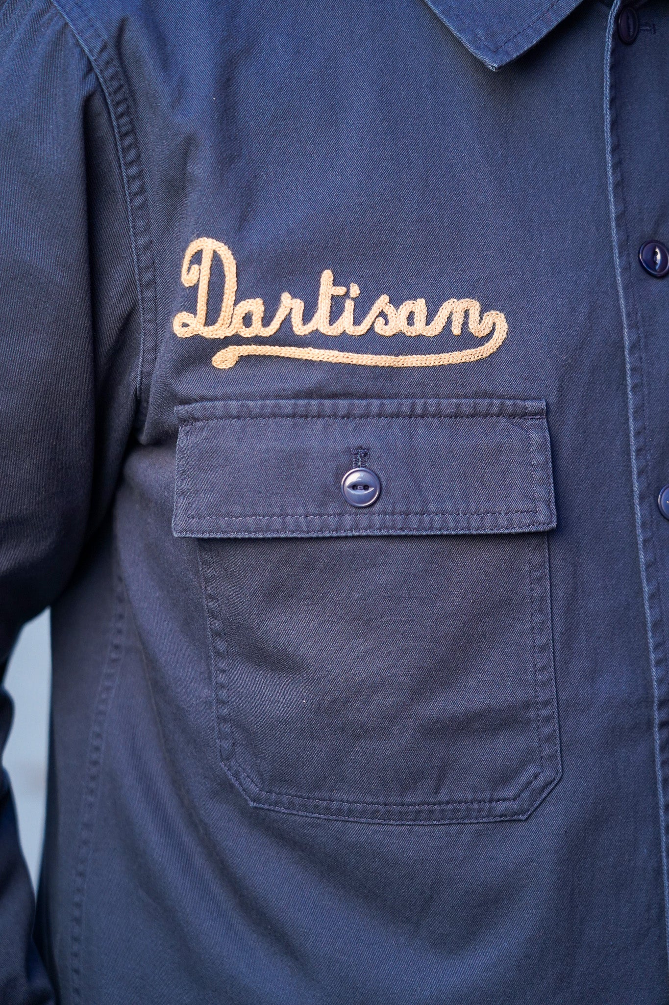 Studio D'Artisan 5733 Embroidered Work Shirt - Navy